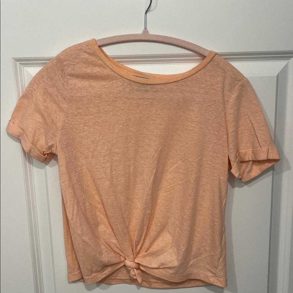 Peach Knotted T-Shirt